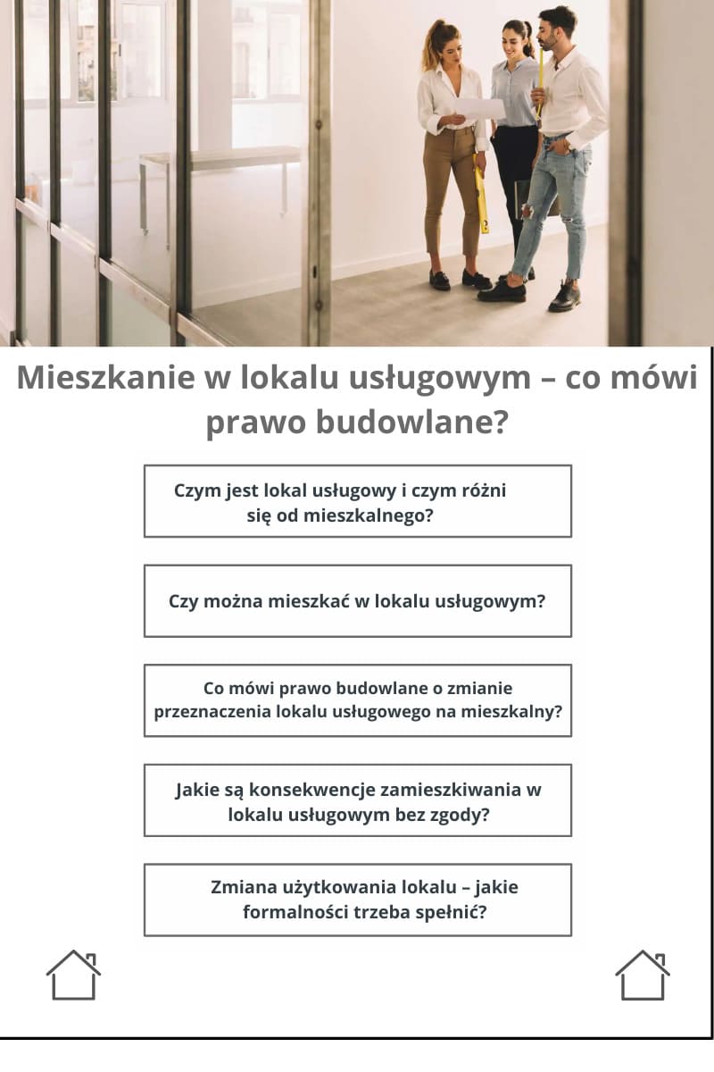 Mieszkanie w lokalu usługowym